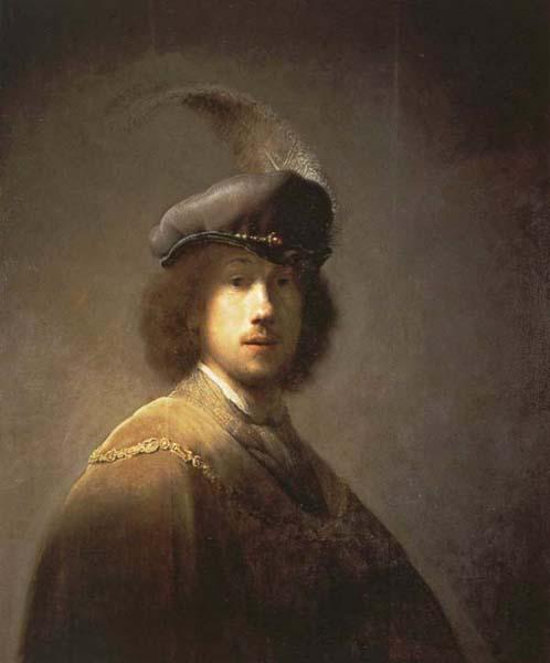 Rembrandt van rijn Self-Portrait with Plumed Beret Sweden oil painting art
